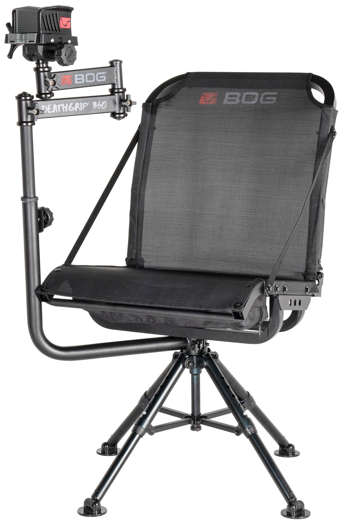 Bog-Pod 1134447 DeathGrip 360 Shooting Rest Chair, Black Aluminum, Extendable Leg Height, 400lbs. Weight Capacity 661120103820