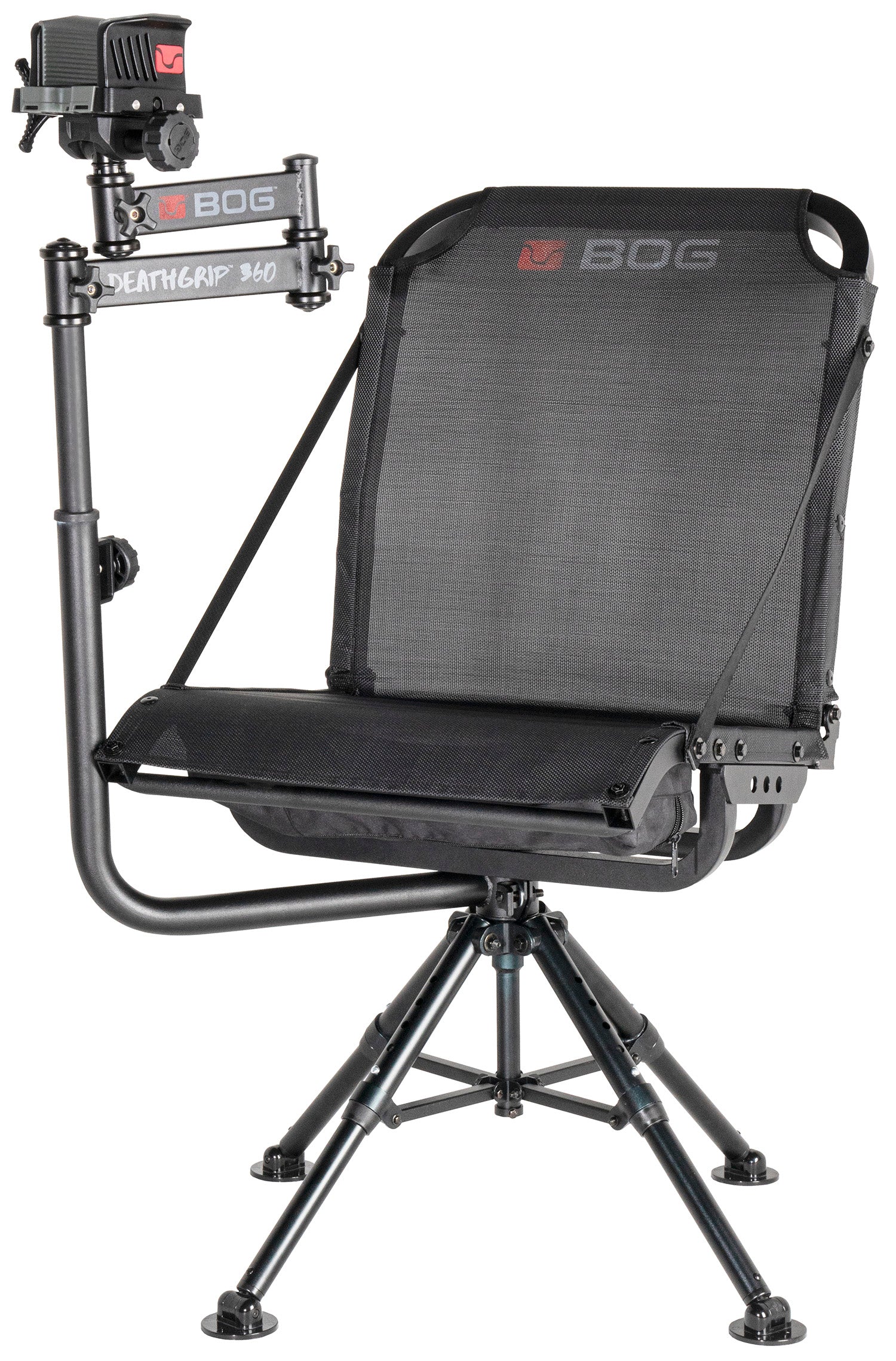 Bog-Pod 1134447 DeathGrip 360 Shooting Rest Chair, Black Aluminum, Extendable Leg Height, 400lbs. Weight Capacity 661120103820