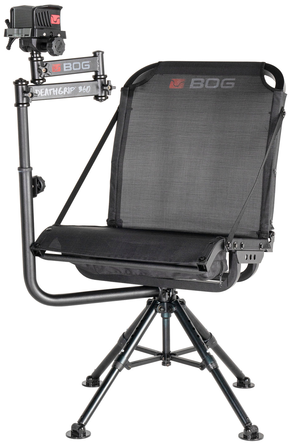 Bog-Pod 1134447 DeathGrip 360 Shooting Rest Chair, Black Aluminum, Extendable Leg Height, 400lbs. Weight Capacity 661120103820