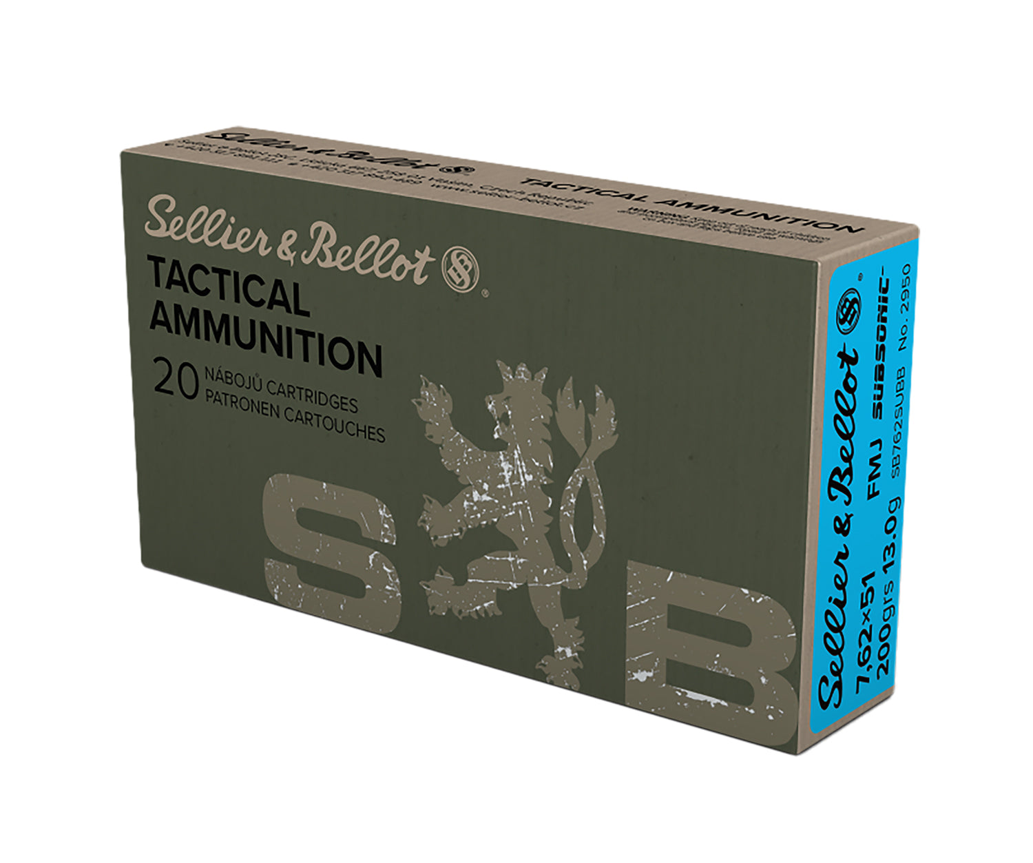 Sellier and Bellot .308 Win / 7.62x51mm Subsonic 200gr FMJ Ammo