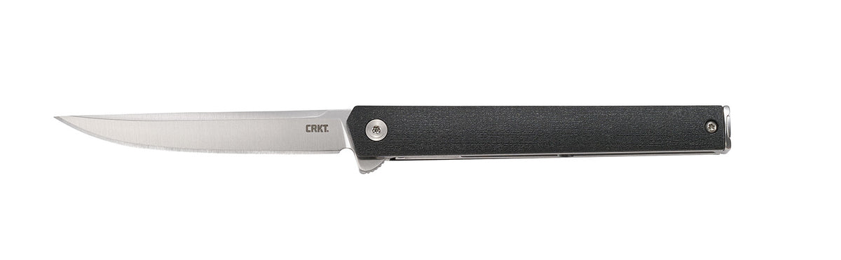 CRKT 7097 CEO 3.35" Folding Plain Satin AUS-8A SS Blade/ Black GRN Handle Includes Pocket Clip
