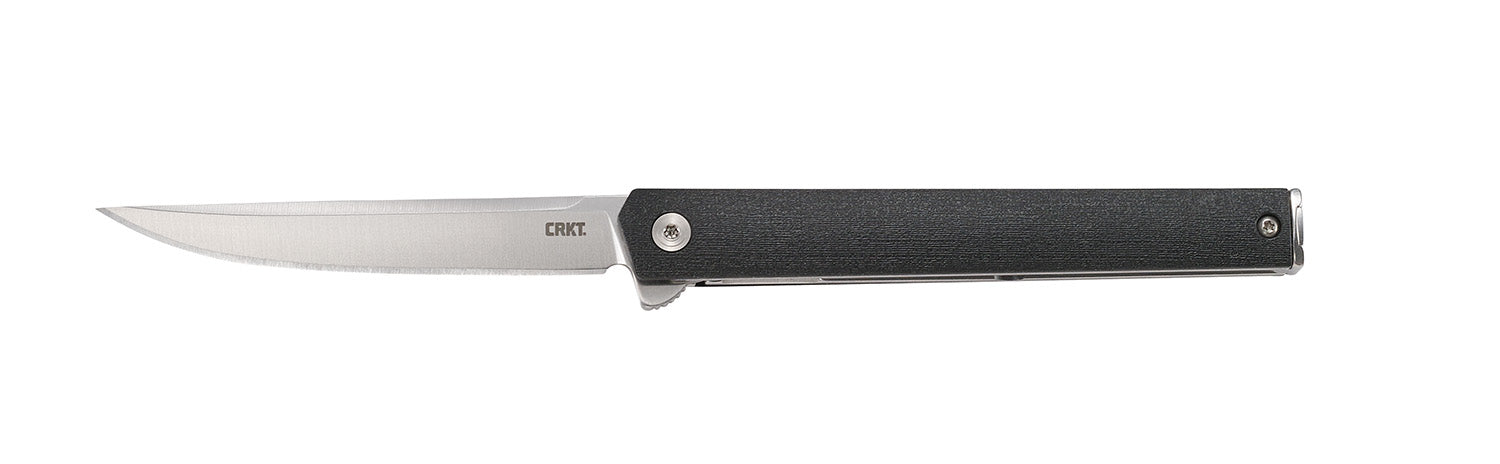 CRKT 7097 CEO 3.35" Folding Plain Satin AUS-8A SS Blade/ Black GRN Handle Includes Pocket Clip