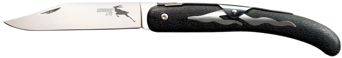 Cold Steel CS20KJ Kudu Lite 4.25" Folding Plain Polished 5Cr15MoV SS Blade/Black Woodgrain Zy-Ex Handle
