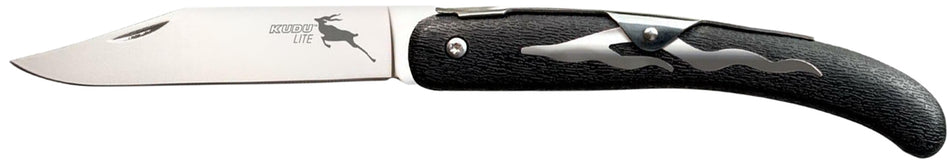 Cold Steel CS20KJ Kudu Lite 4.25" Folding Plain Polished 5Cr15MoV SS Blade/Black Woodgrain Zy-Ex Handle