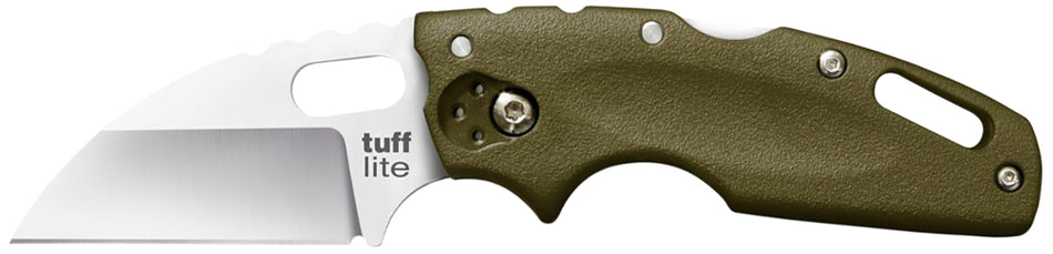 Cold Steel CS20LTG Tuff Lite 2.50" Folding Clip Point Plain AUS-8A SS Blade/OD Green Griv-Ex Handle Includes Pocket Clip