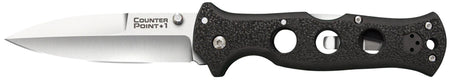 Cold Steel CS10AB Counter Point I 4" Folding Spear Point Plain Satin AUS-10A SS Blade/ Black Griv-Ex Handle Includes Pocket Clip