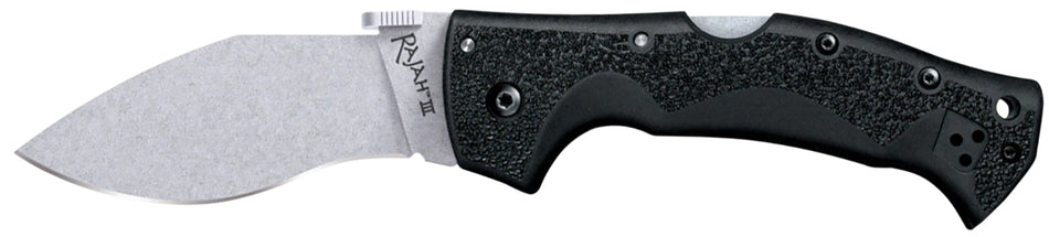 Cold Steel CS62JM Rajah III 3.50" Folding Drop Point Plain Stone Washed AUS-10A SS Blade/Black Griv-Ex Handle Includes Pocket Clip