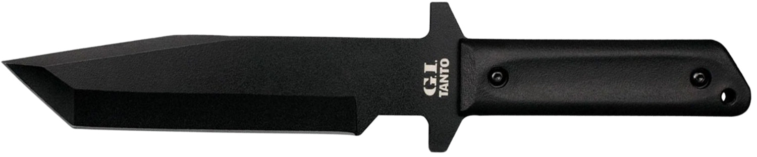 Cold Steel CS80PGTK G.I. 7" Fixed Tanto Plain Black Rust Resistant Finish 1055 Carbon Steel Blade/Black Polypropylene Scales Handle Includes Sheath
