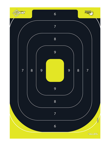 EZ-Aim 15372 Splash Reactive Target IPSC Silhouette Paper Hanging 12.50" W X 18.25" H Black/Yellow 8 Per Pkg