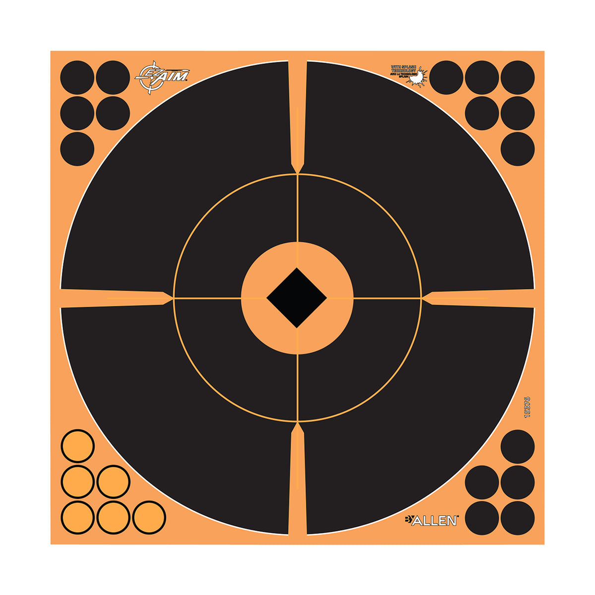 EZ-Aim 15376 Splash Reactive Self-Adhesive Paper Black/Orange 12" Bullseye 5 Pack