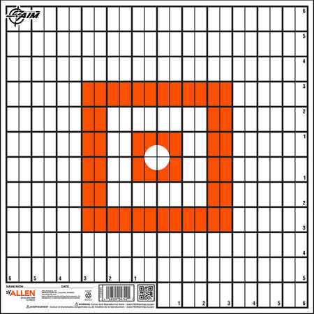 EZ-Aim 15495 Grid Target Paper Hanging 12"x12" Orange/White 12 Per Pack