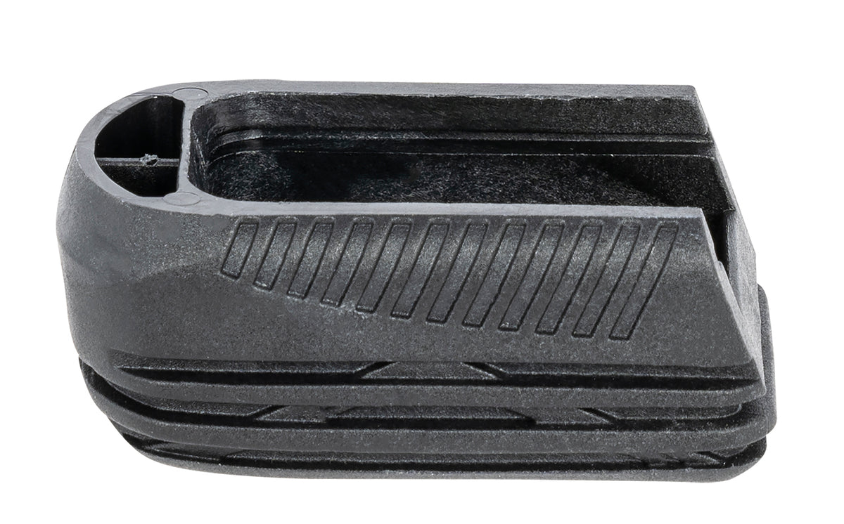 Mec-Gar F42241SET Plus-2 Drop Protection System made of Polycarbonate with Black Finish & Grooves for Mec-Gar Beretta, CZ, Sig, Taurus & Witness Polymer Floor Plate Magazines