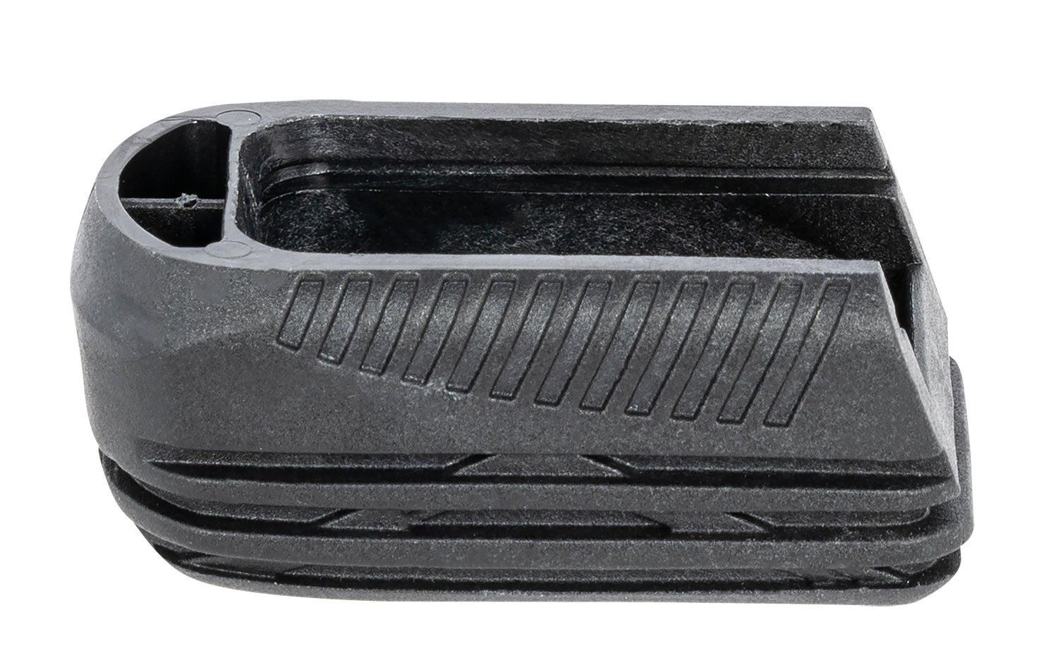 Mec-Gar F42241SET Plus-2 Drop Protection System made of Polycarbonate with Black Finish & Grooves for Mec-Gar Beretta, CZ, Sig, Taurus & Witness Polymer Floor Plate Magazines