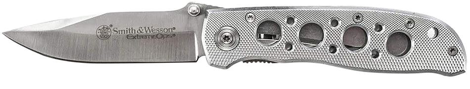 Smith & Wesson Knives CK105HCP Extreme Ops 3.22" Folding Drop Point Plain 7Cr15MoV SS Blade Aluminum Handle Includes Pocket Clip