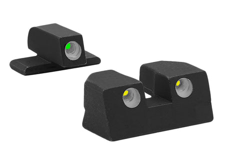 Meprolight USA 101103201 Tru-Dot Green Tritium White Outline Front Sight-Yellow Tritium White Outline Rear Sight Sig Sauer P-Series P226/P320