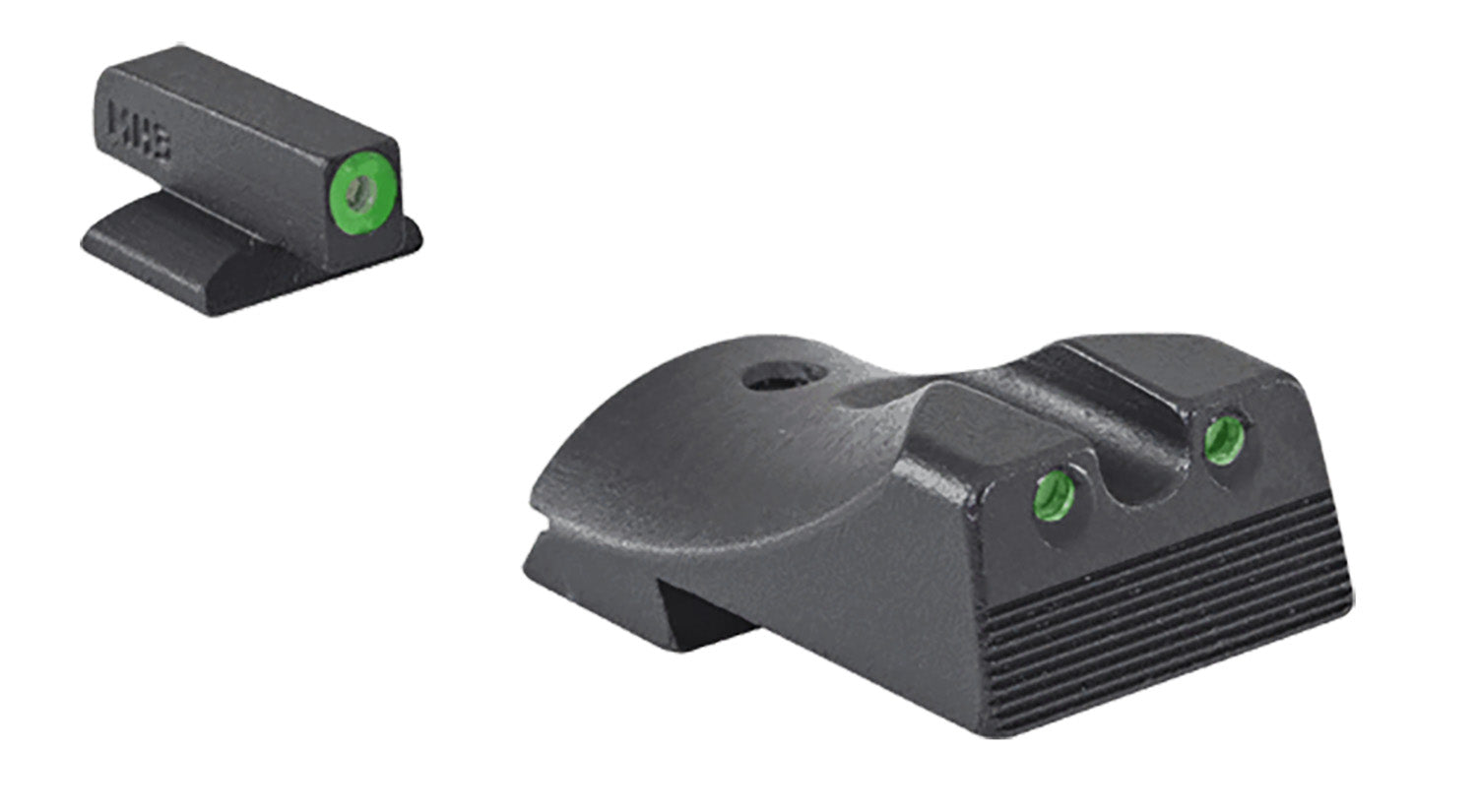 Meprolight USA 412183111 Hyper-Bright Green Tritium Green Outline Front Sight-Green Tritium Black Outline Rear Sight Kimber 1911 Slant