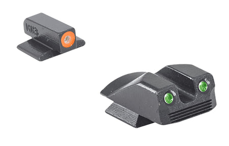 Meprolight USA 412293131 Hyper-Bright Green Tritium Orange/Front Sight-Green Tritium, Black Frame Kimber 1911 Micro