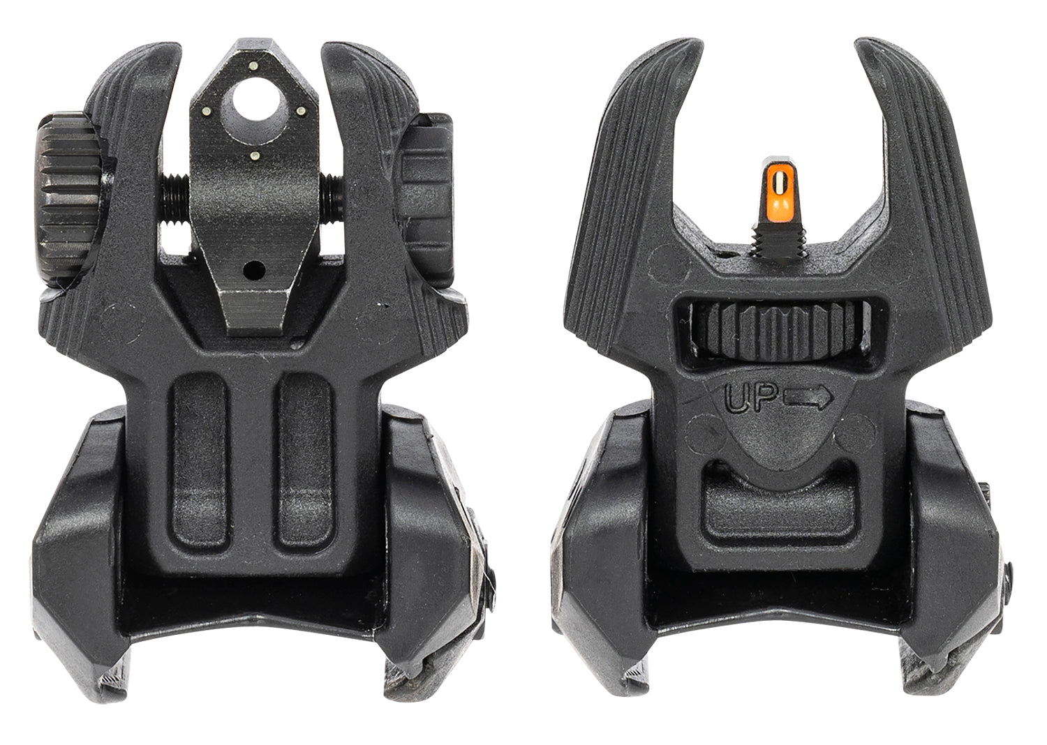 Meprolight USA 403240 FUBS Sight Set Black AR Platform Flip Up Orange Tritium Front/Green Tritium Rear