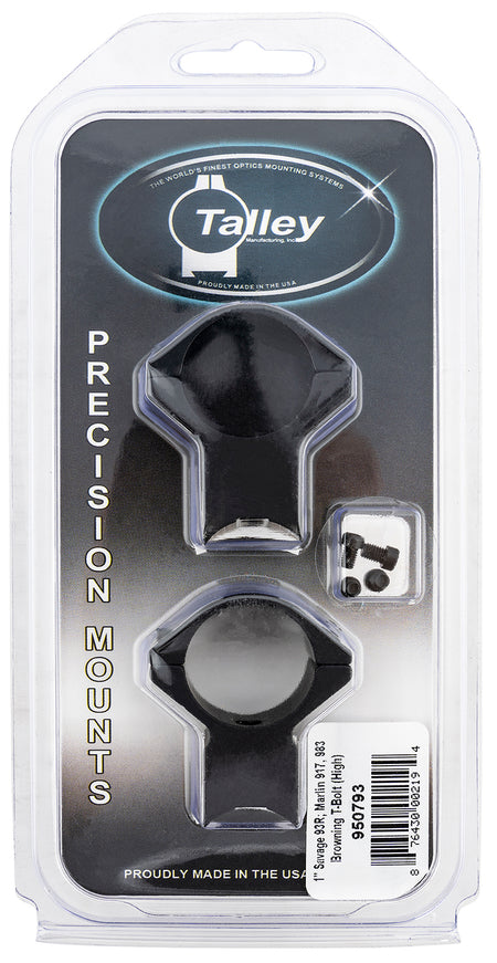 Talley 950793 Scope Mount/Ring Combo Black Anodized Aluminum 1" Tube Savage 93R/B.Mag/Mark II High Rings 0 MOA
