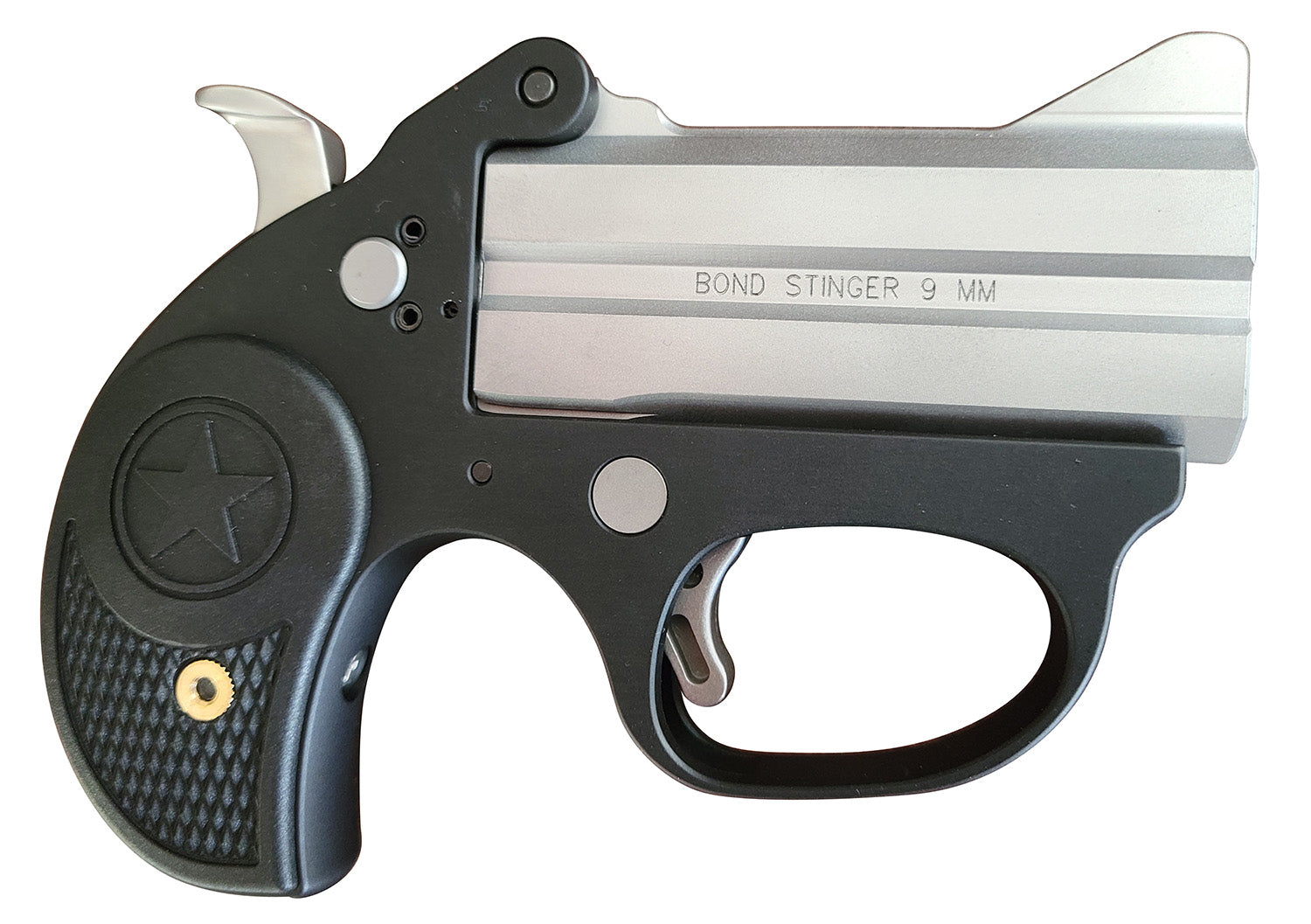Bond Arms BASL Stinger 9mm Luger 2rd 3" Matte Stainless Steel Barrel, Anodized 7075-T6 Aluminum Frame, Rebounding Hammer, Black Rubber Grip, Manual Safety