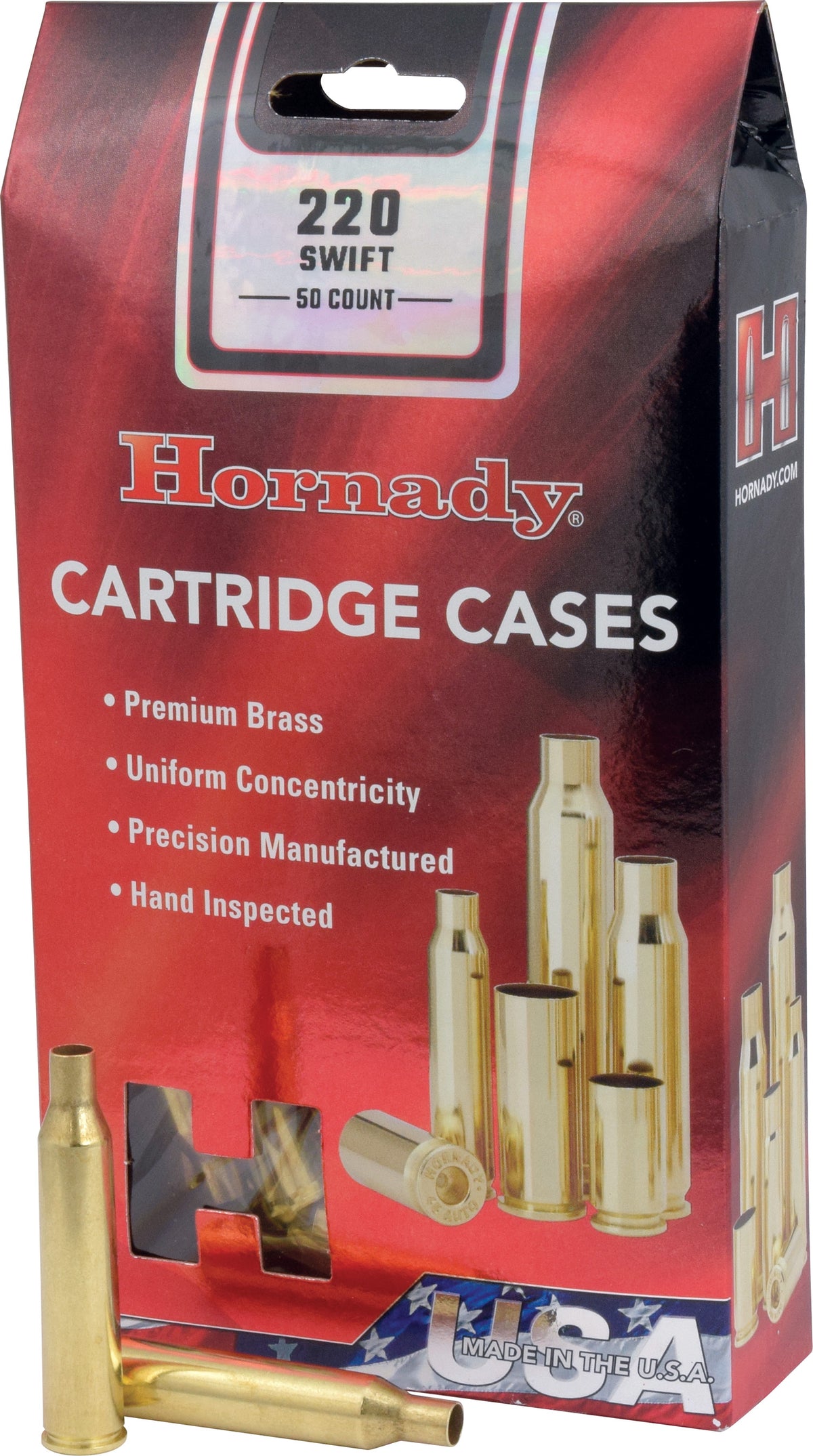 HORN BRASS 220SWIFT UNPRIMED 50/5