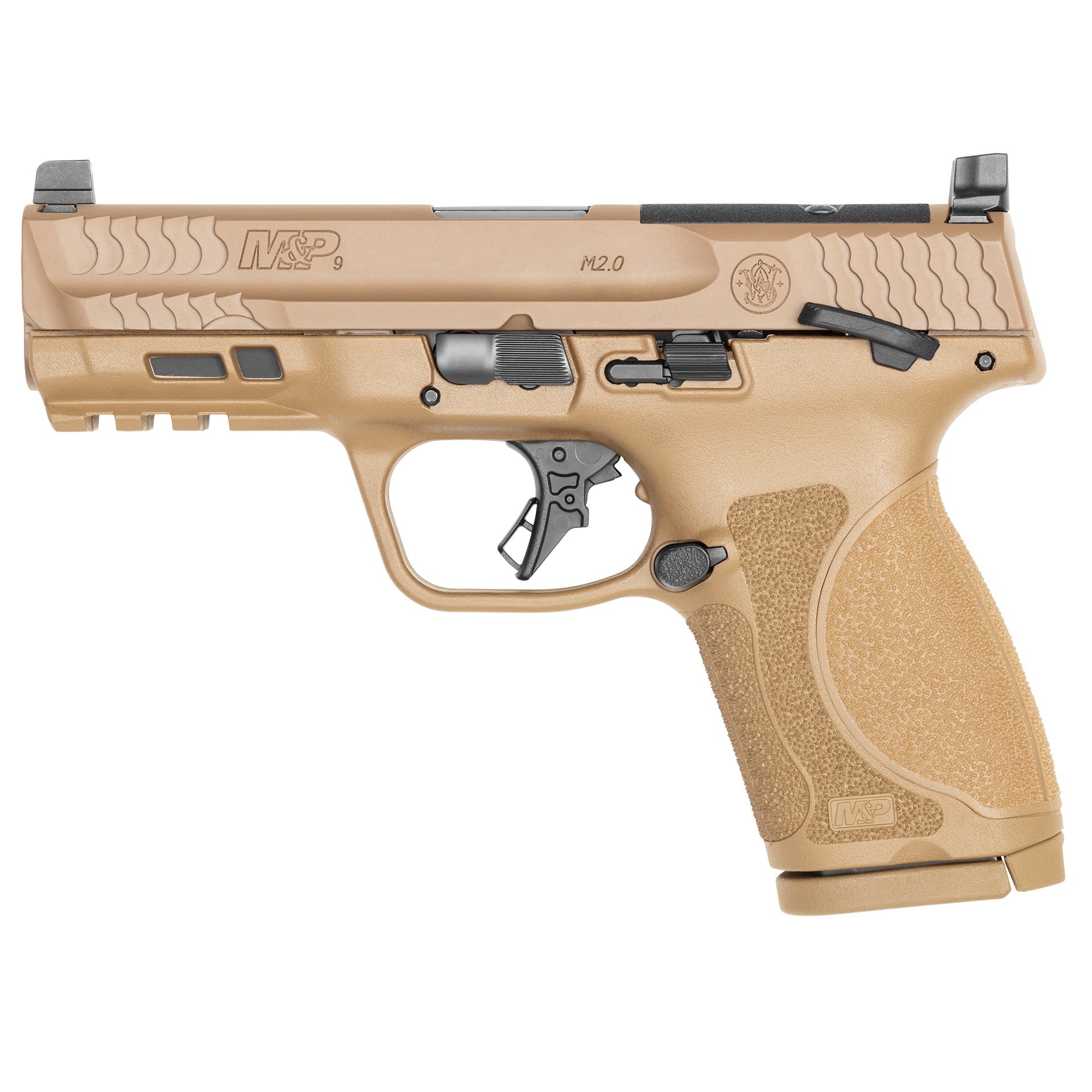 Smith & Wesson 13573 M&P M2.0 Compact 9mm Luger 15+1 4" Stainless Steel Barrel & Optic Cut/Serrated Stainless Steel Slide, Flat Dark Earth Polymer Frame w/Picatinny Rail