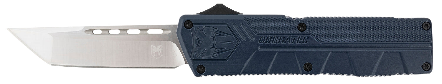 CobraTec Knives NYCTLWTNS Lightweight 3.25" OTF Tanto Plain D2 Steel Blade/NYPD Blue Aluminum Handle Includes Pocket Clip