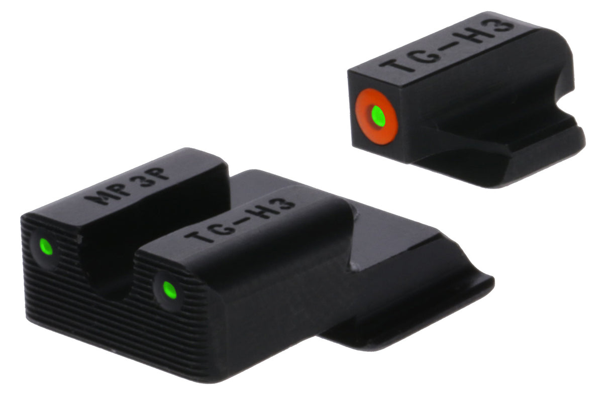 TruGlo TGTG231MP4C Tritium Pro Black | Green Tritium Orange Outline Front Sight Green Tritium Rear Sight
