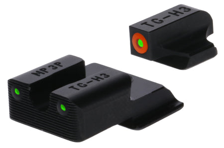 TruGlo TGTG231MP4C Tritium Pro Black | Green Tritium Orange Outline Front Sight Green Tritium Rear Sight