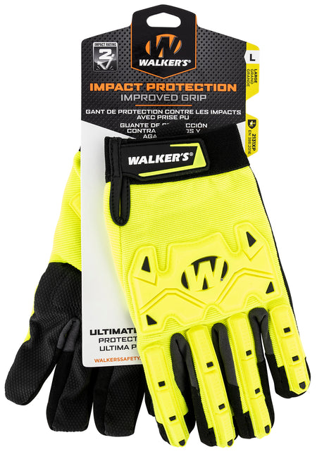 Walker's GWPSFHVFFPUIL2MD Cold Weather Impact Protection Black/Yellow Synthetic Leather Medium