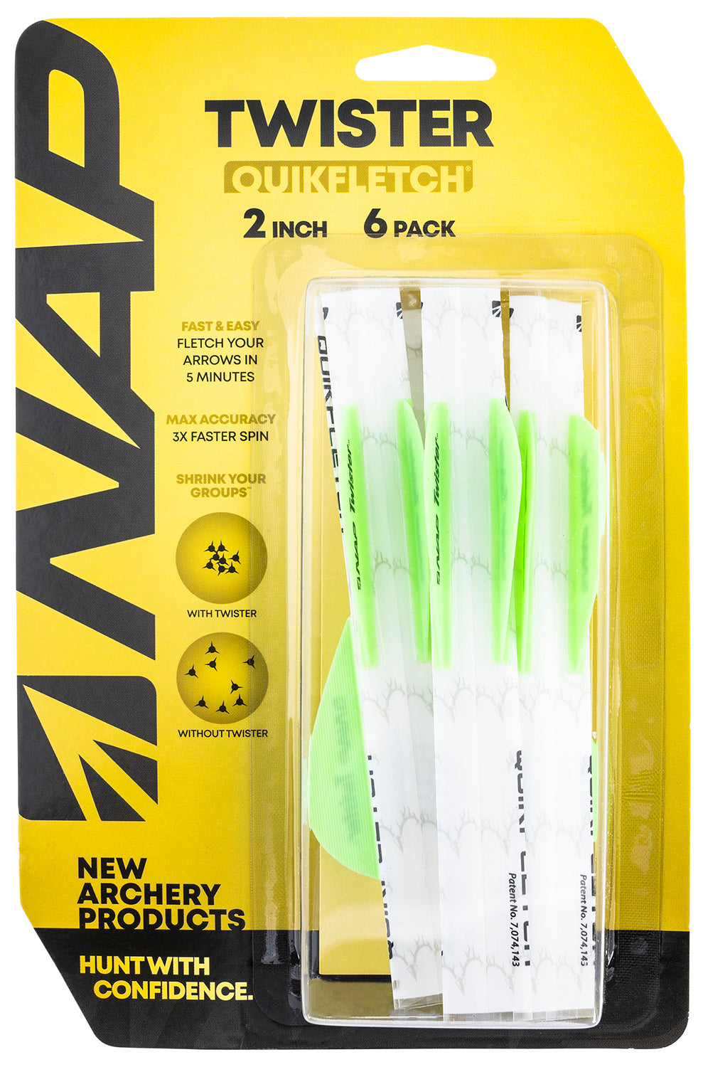NAP NAP60638 Quickfletch Twister Fletching White Green/ 6 Pack