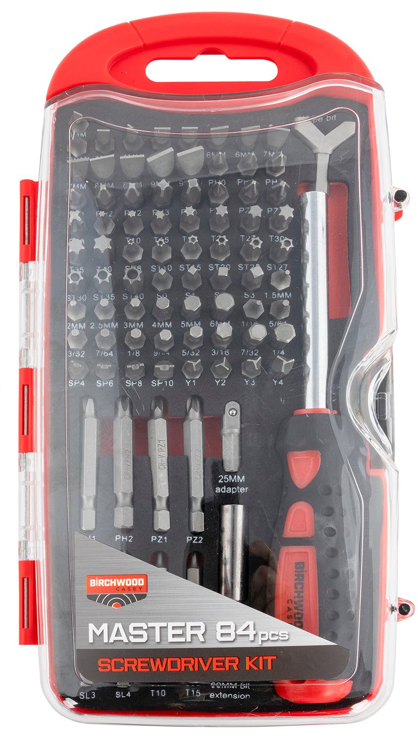Birchwood Casey DLXSDS Master Screwdriver Kit 84 Pieces Includes Slotted/Philips/Torx/Hex Heads