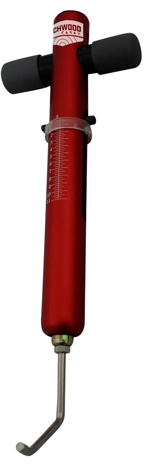 Birchwood Casey TRGSCL Trigger Scale Red Aluminum Body with Stainless Steel Trigger Pull & Rubber Black Handle for Firearms