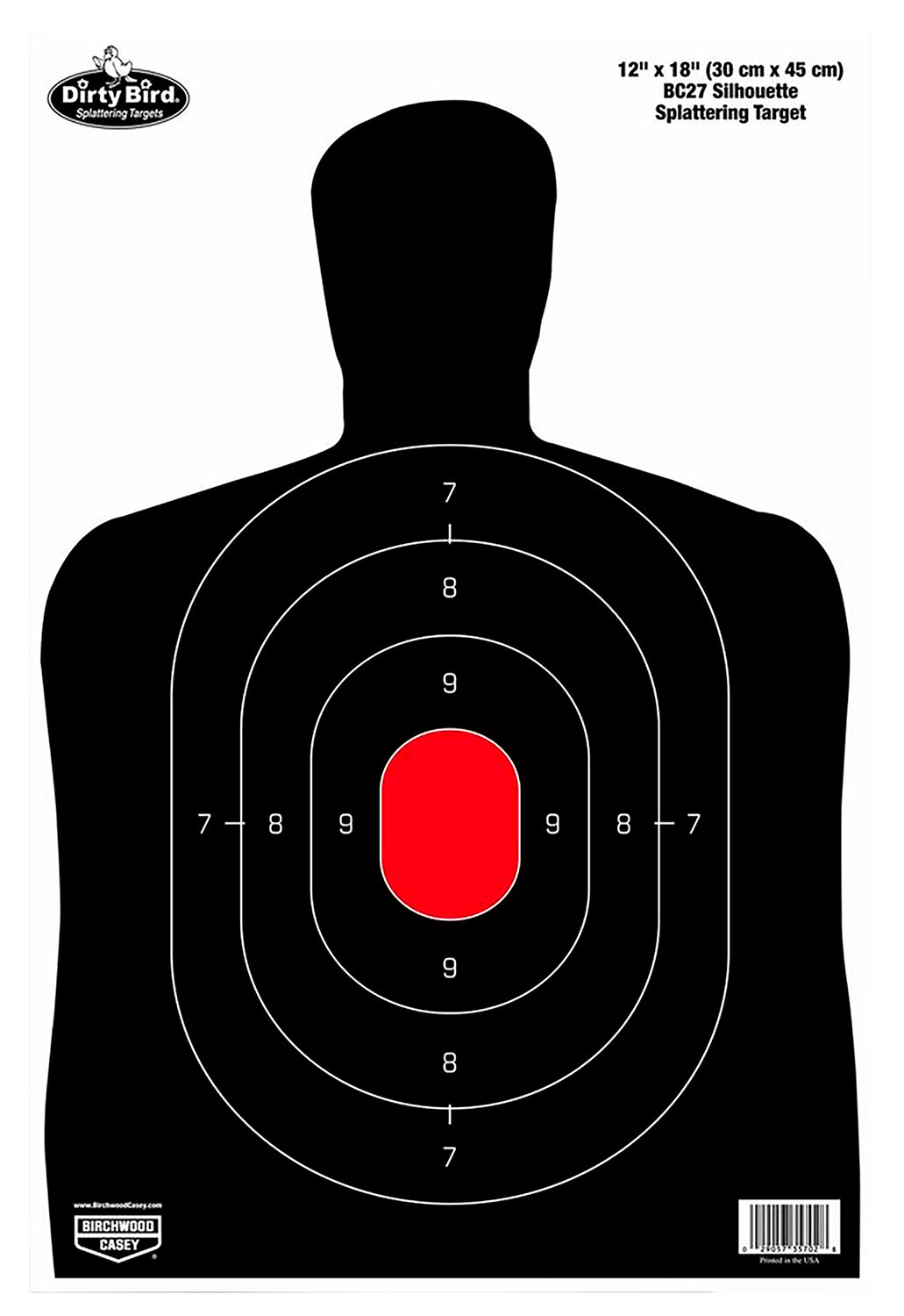 Birchwood Casey 35709 Dirty Bird Silhouette Target Silhouette Tagboard Target 12" x 18" 50 Per Pkg