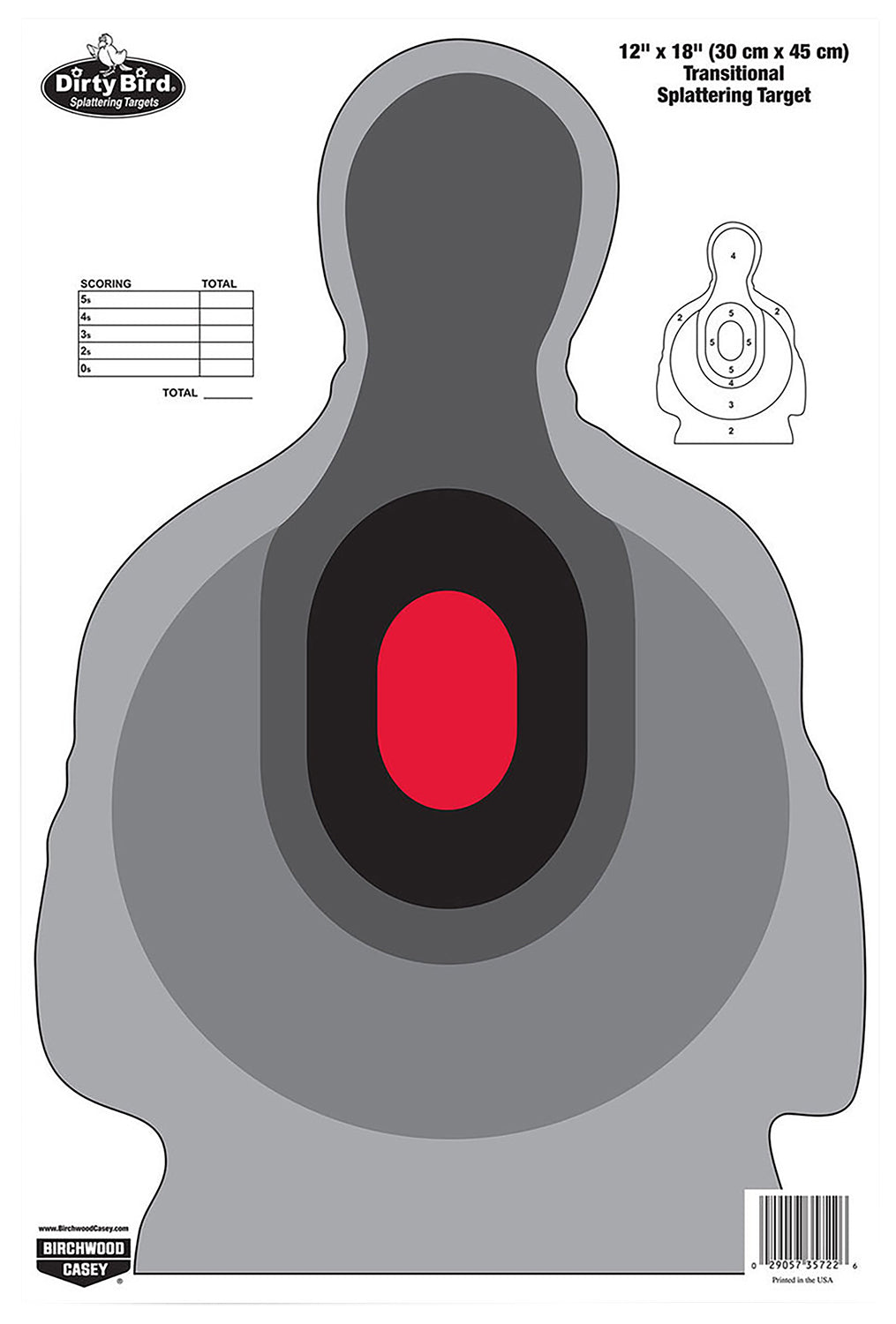 Birchwood Casey 35727 Dirty Bird Silhouette Tagboard Target 12" x 18" 8 Per Pkg