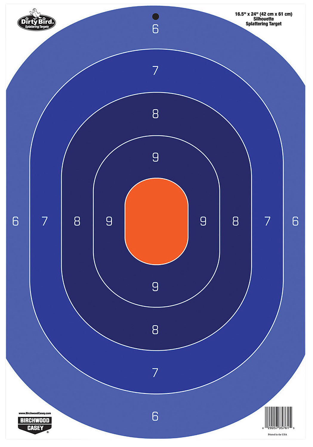 Birchwood Casey 35763 Dirty Bird Silhouette Tagboard Target 16.50" x 24" 3 Per Pkg