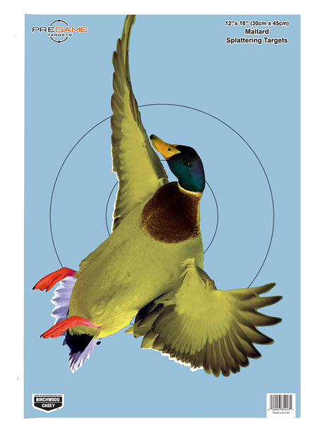 Birchwood Casey 35407 Pregame Duck Paper Hanging Rifle/Shotgun 12" x 18" Impact Enhancement 8 Per Pkg