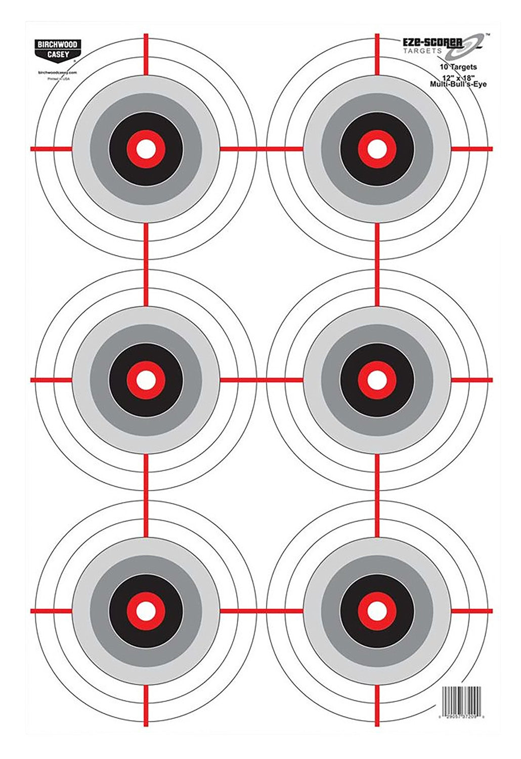 Birchwood Casey 37063 EZE-Scorer Bullseye Paper 12" x 18" Black/White Pkg of 100