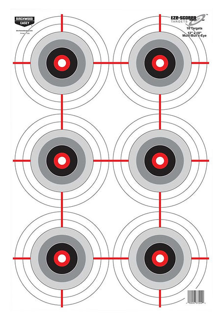 Birchwood Casey 37063 EZE-Scorer Bullseye Paper 12" x 18" Black/White Pkg of 100