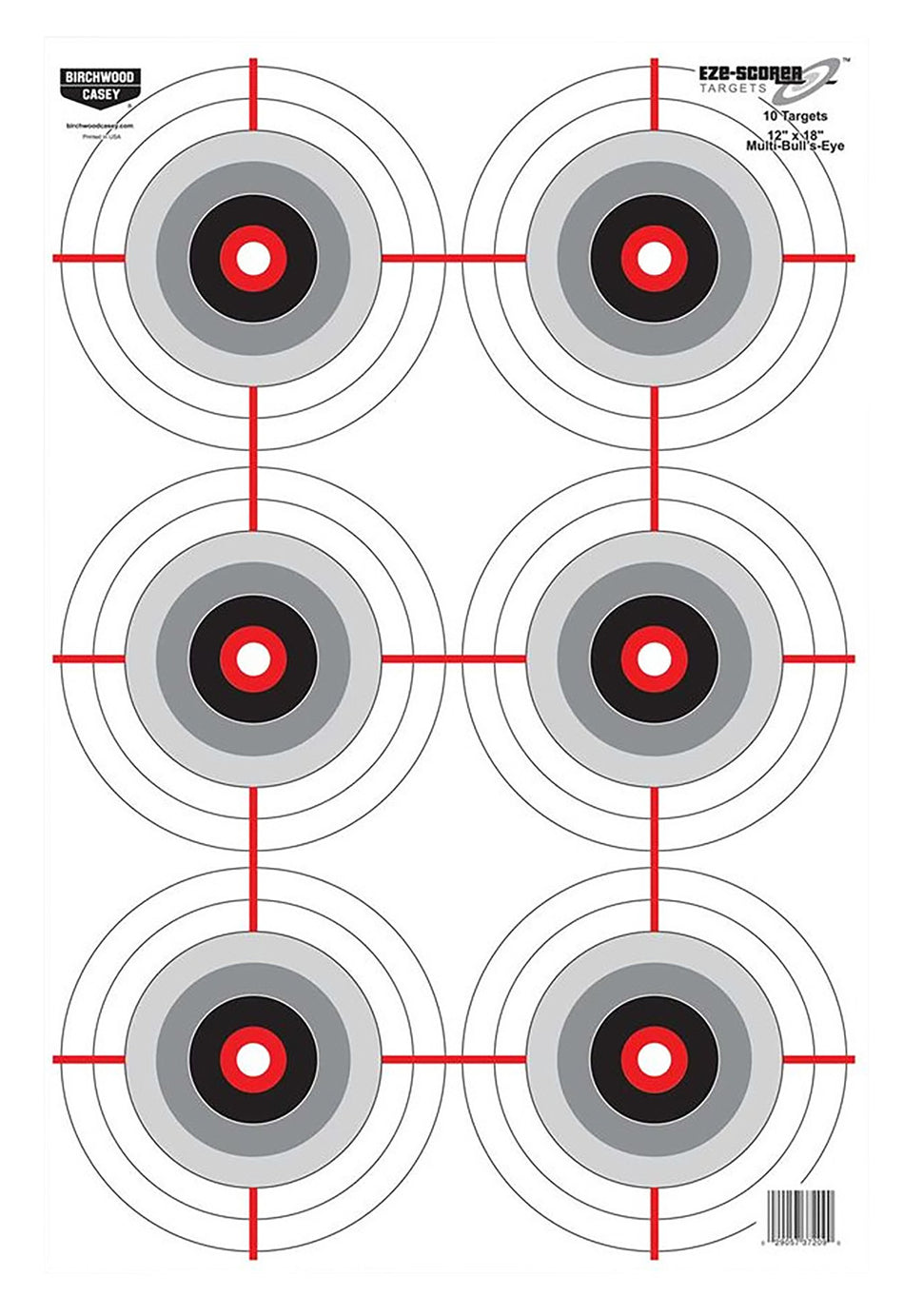 Birchwood Casey 37063 EZE-Scorer Bullseye Paper 12" x 18" Black/White Pkg of 100