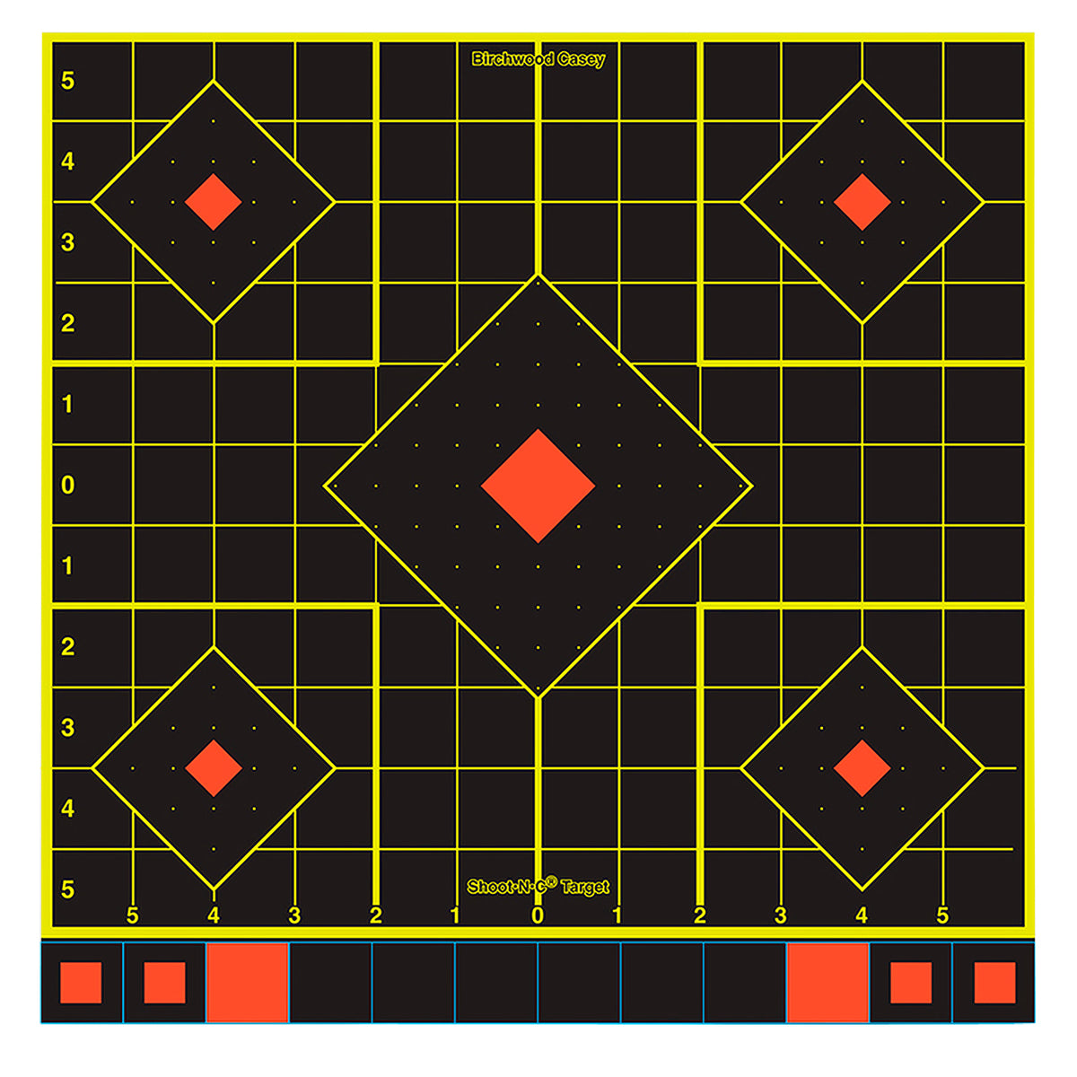 Birchwood Casey 34211 Shoot-N-C Sight-In Self-Adhesive Paper Black/Yellow/Red 12" 5-Diamond 100 Pack