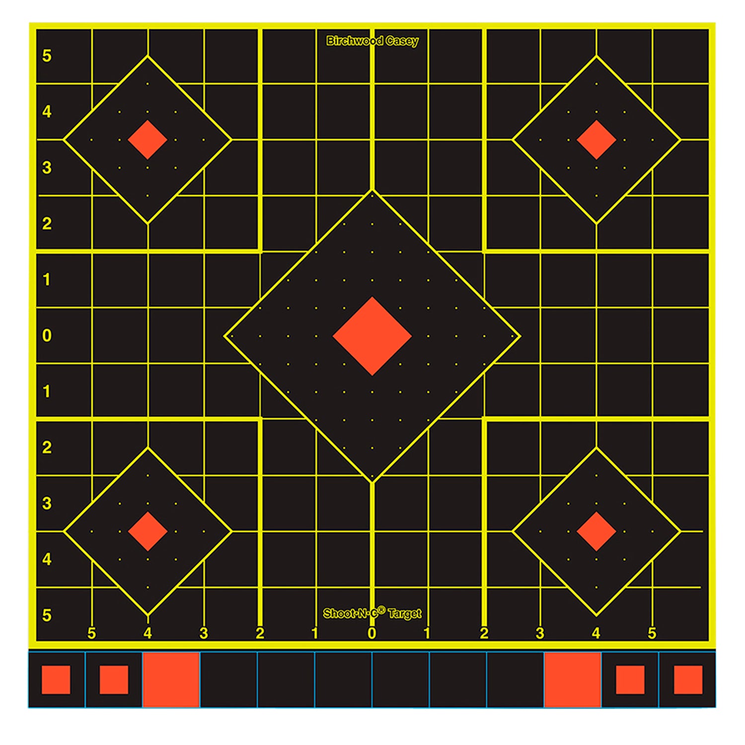 Birchwood Casey 34211 Shoot-N-C Sight-In Self-Adhesive Paper Black/Yellow/Red 12" 5-Diamond 100 Pack