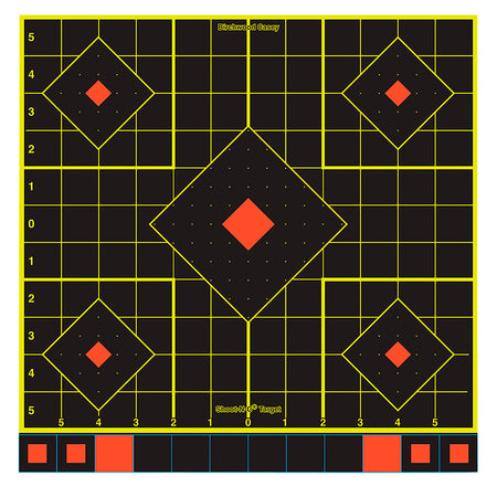 Birchwood Casey 34211 Shoot-N-C Sight-In Self-Adhesive Paper Black/Yellow/Red 12" 5-Diamond 100 Pack