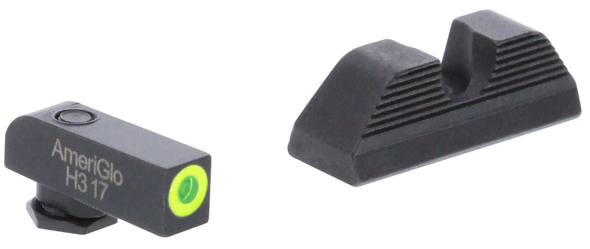 AmeriGlo GL352 Protector Sight Set for Glock Green Tritium LumiGreen Outline Front Sight-Black Serrated Rear Sight