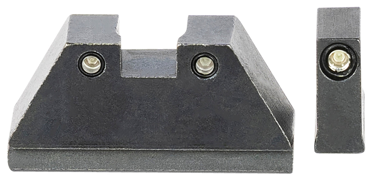 AmeriGlo GL813 Optic Compatible Sight Set for Glock XL Tall Green Tritium Black Outline Front Sight-Green Tritium Black Outline Rear Sight