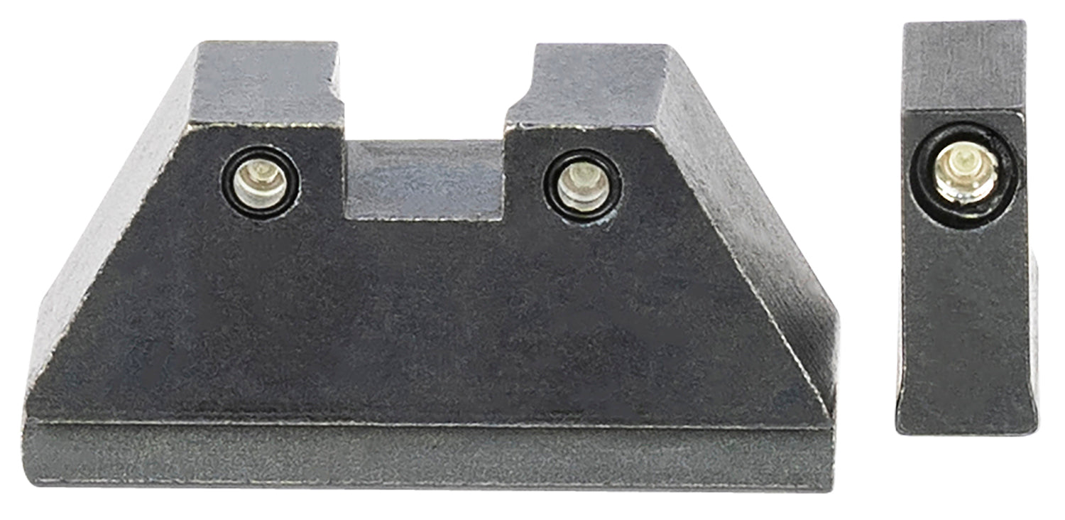 AmeriGlo GL813 Optic Compatible Sight Set for Glock XL Tall Green Tritium Black Outline Front Sight-Green Tritium Black Outline Rear Sight