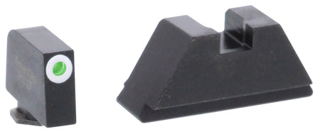 AmeriGlo GL411 Optic Compatible Sight Set for Glock XL Tall Green Tritium White Outline Front Sight-Green Tritium Black Rear Sight