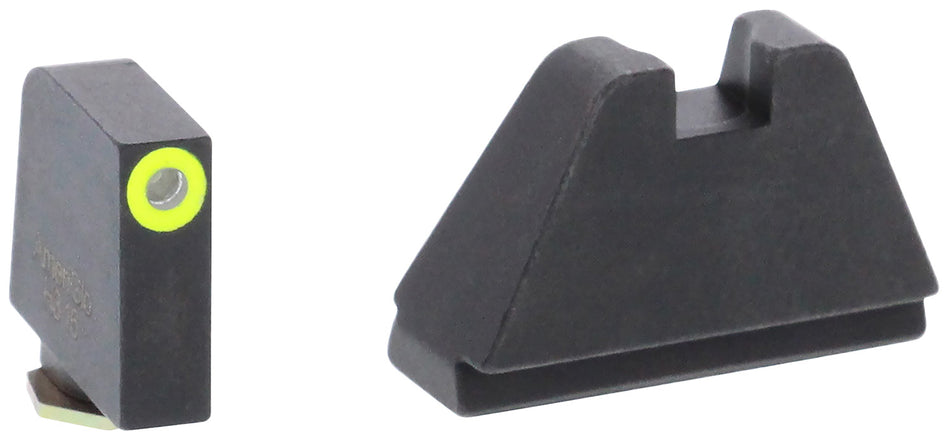 AmeriGlo GL682 Optic Compatible Sight Set for Glock 5XL Tall Green Tritium LumiGreen Outline Front Sight-Black Rear Sight