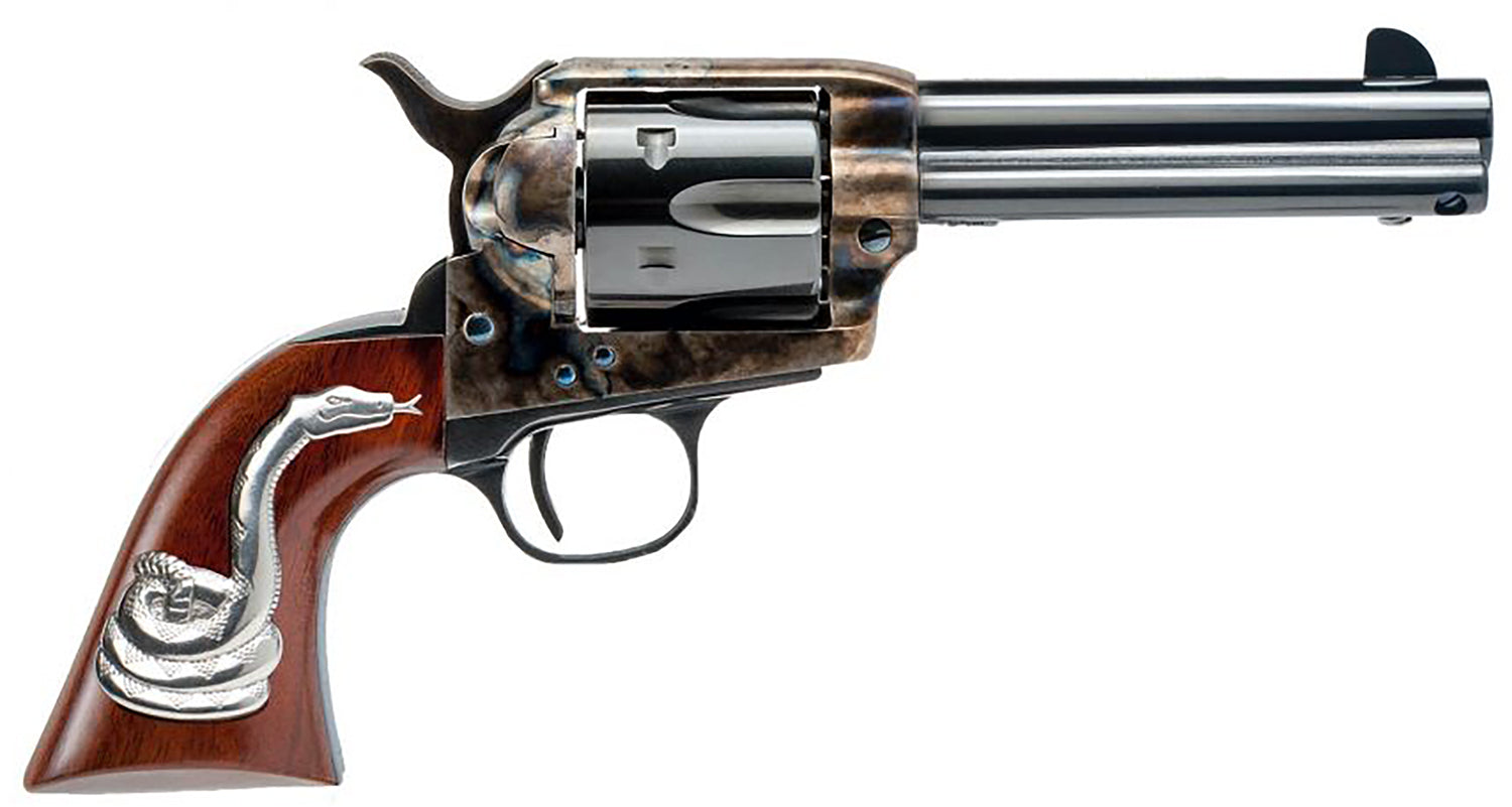 Cimarron MP410SSI01 Man With No Name 45 Colt (LC) 6rd 4.75" Blued Barrel & Cylinder Color Case Hardened Steel Frame with Walnut Grip with Integrated Snake