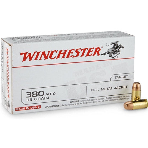 Winchester .380 Auto 95gr FMJ Ammo